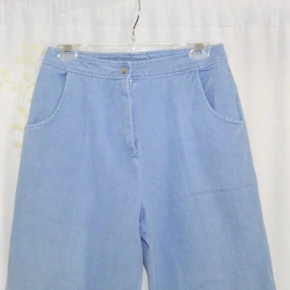 Vtg Penney's International Imports Embroidered Dog Girl Denim Jeans Shirt Set